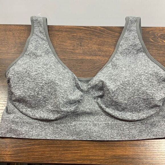 Fitwell Women's Pullover Under Wire Sports Bra Heather Gray Size 3X NWOT - Picture 1 of 6